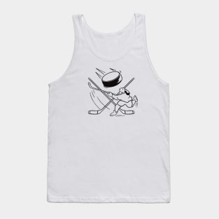 Hockey Player With Ponytail Women's Hockey Design Tank Top